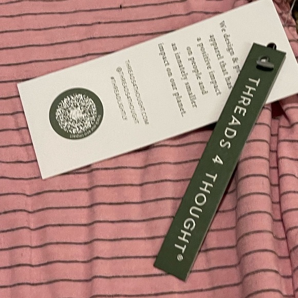Threads for thought nwt pink stripe short sleeve polo - Picture 4 of 9